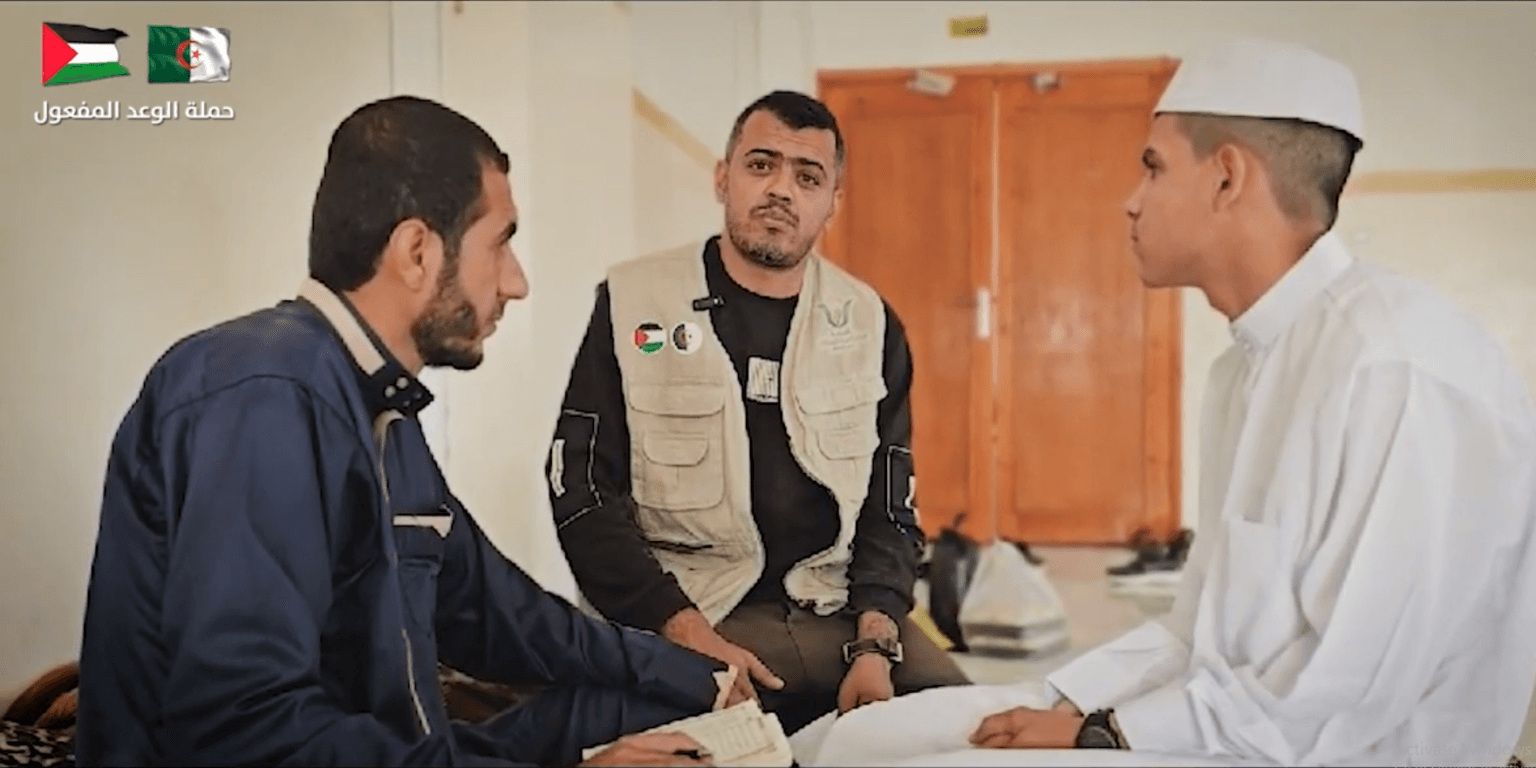 The Algerian Al-Baraka Association honors 100 reciters and listeners of the Holy Quran in Al-Mawasi camp in the Gaza Strip